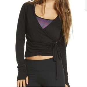 Fabletics Side Tie Crop Sweater with Thumbhole Cuffs